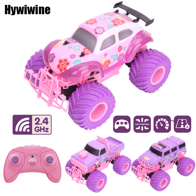 Drone Or Rc Car - ピンク RC カー電気駆動オフロードビッグホイール高速パープル 2.4 グラムリモートコントロールトラック女の子のおもちゃ子供のためのクリスマス
