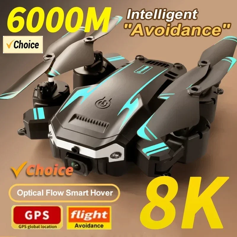 Drone Rc Fpv Pro - G6 proドローン、8Kデュアルカメラ、5G GPS、折りたたみ式、5KM飛行距離、ブラシレスモーター、360度回転機能搭載 ° 障害物回避機能付きRC FPVドローン（写真撮影用）