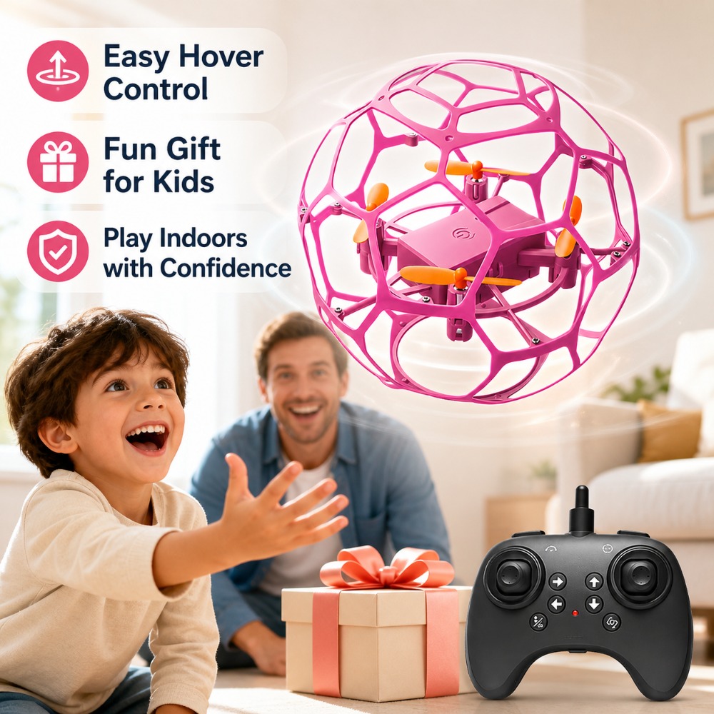 フットボール型RCドローンクアッドコプター、LEDライト付き - Drone Ball Rc のレビューと価格
