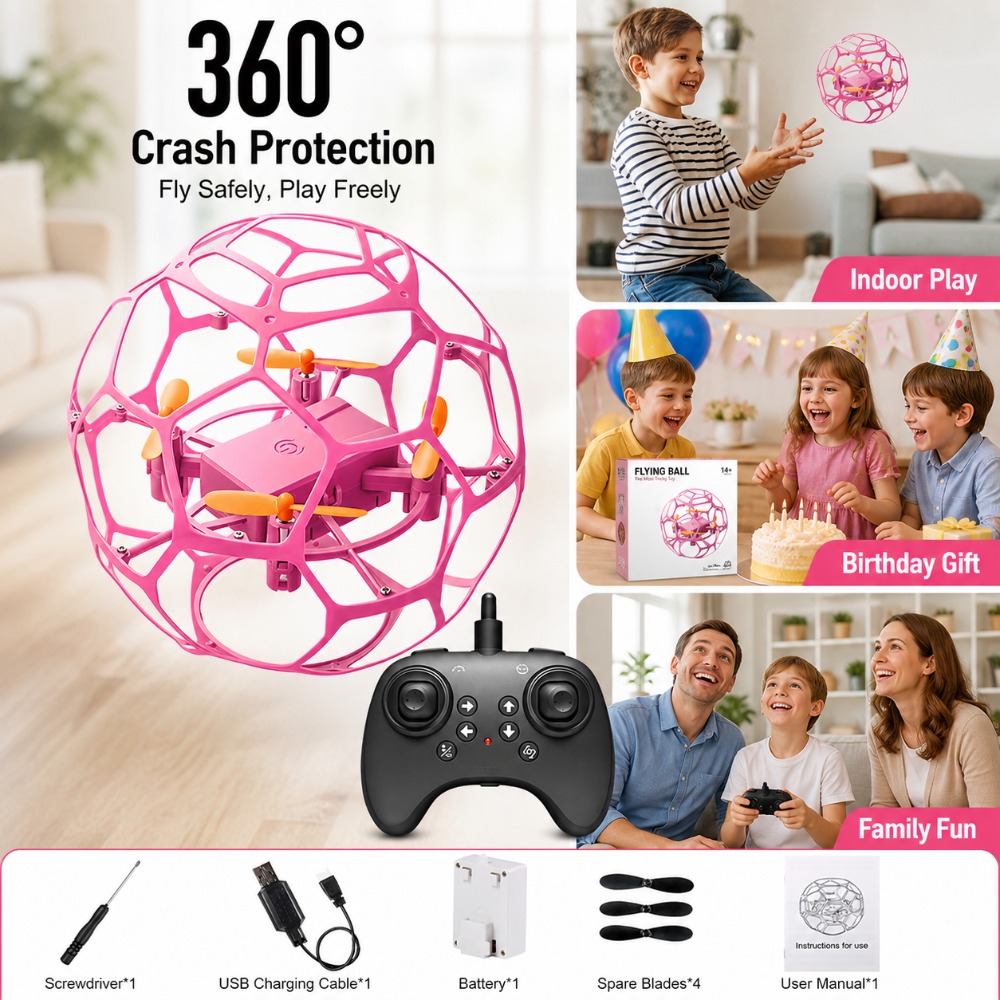 フットボール型RCドローンクアッドコプター、LEDライト付き - Drone Ball Rc のレビューと価格