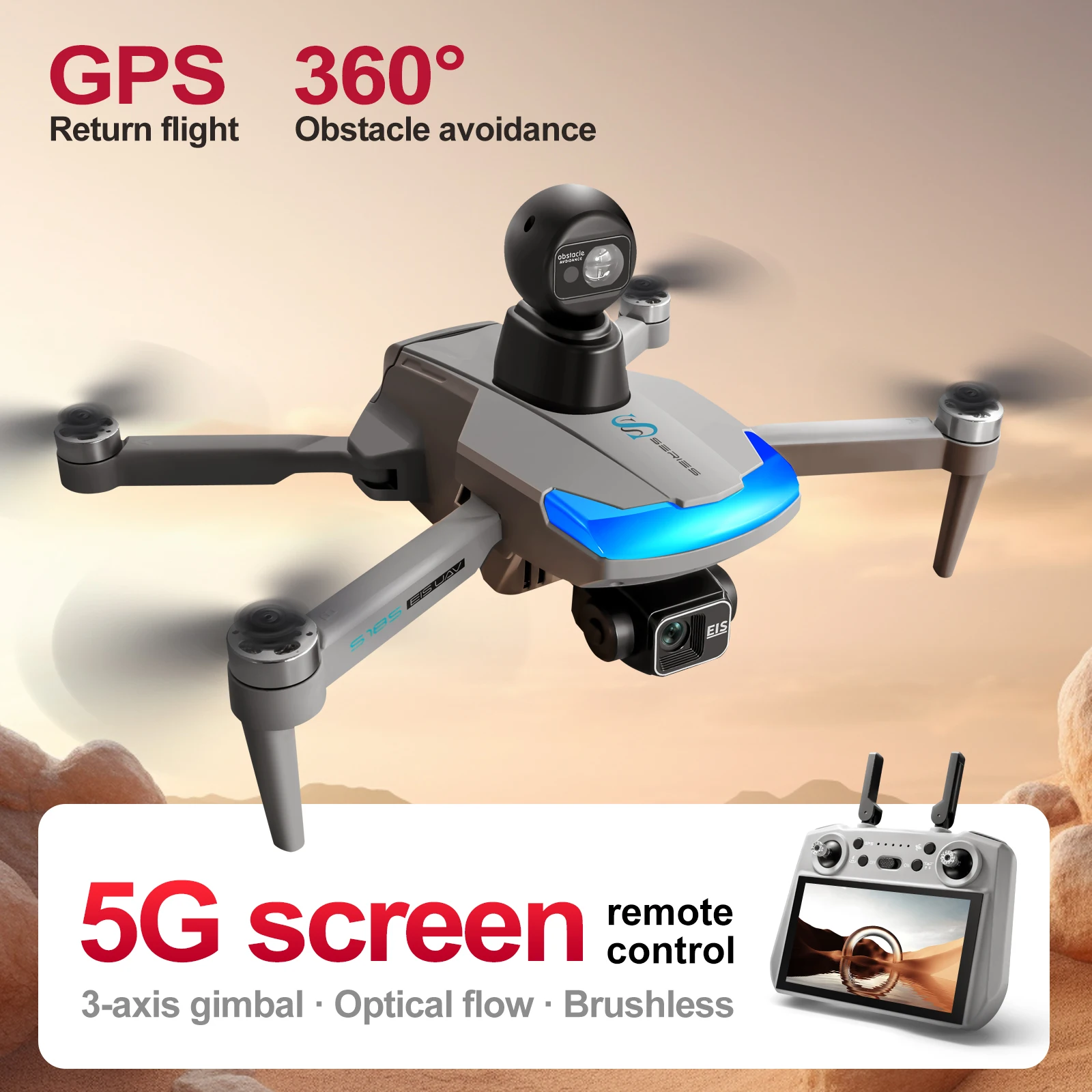 S185 プロフェッショナルドローン 2.7K HD デュア - Drone Gps Rc Tt36 のレビューと価格