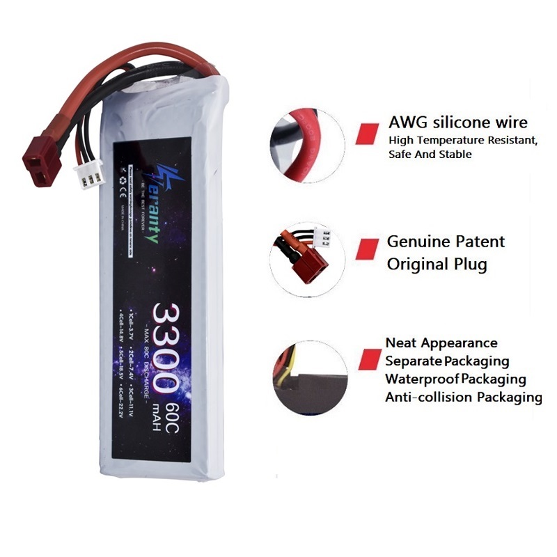 2S 7.4V リポバッテリー 3300mAh 60C 車  - Drone Lipo Battery のレビューと価格