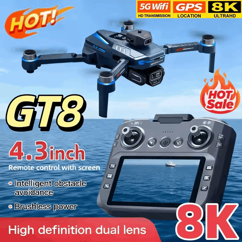 GT8ドローン 8K HDカメラ 5G WIFI ブラシレス - Drone Rc Price のレビューと価格